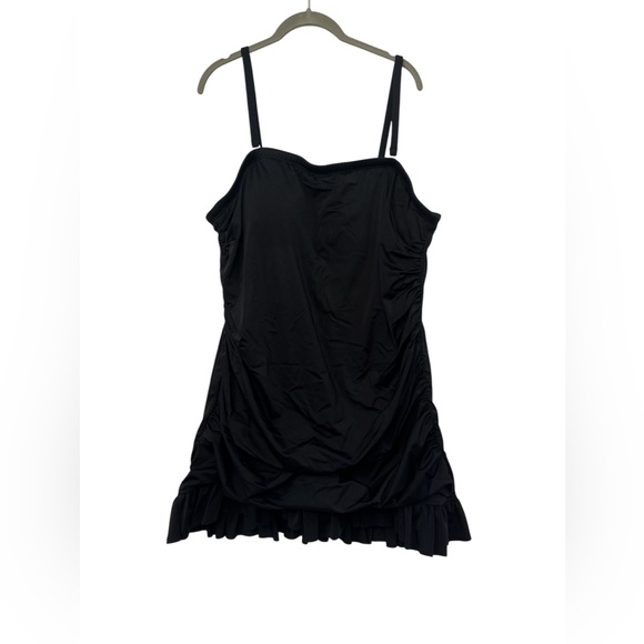 G.I.L.I. Black One Piece Swimsuit with Ruffle Details convertible White Lotus‎ - Picture 2 of 6